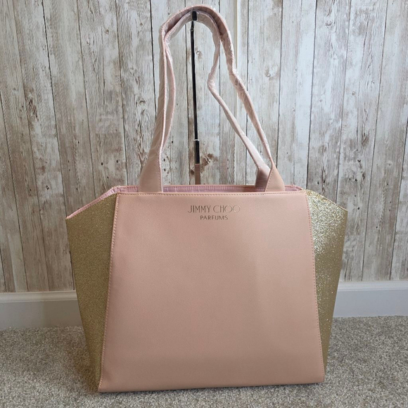 Jimmy Choo sparkling gold, pink tote bag - Picture 1 of 10